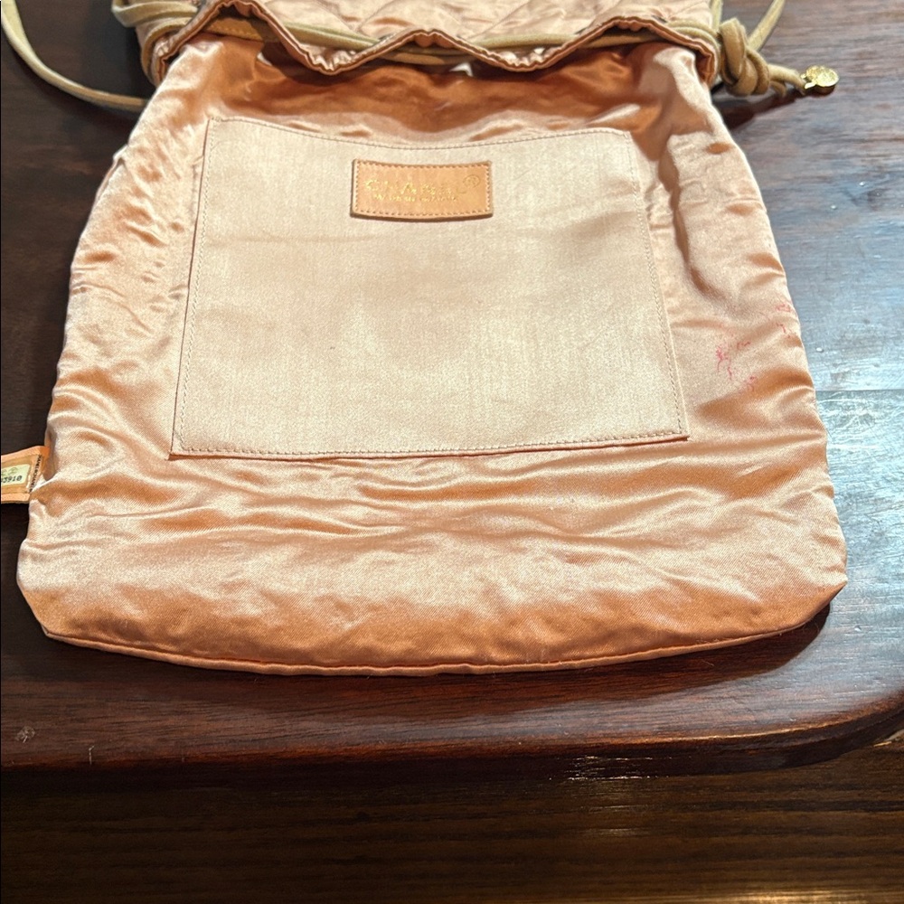 ‼️ONE DAY SALE‼️CHANEL Quilted Pink Satin Crystal Logo Backpack - Picture 7 of 16